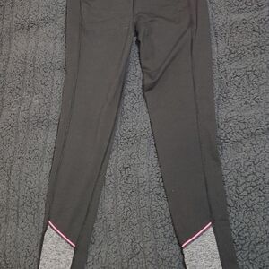Victoria's Secret Black Leggings with Pink Trim and Gray Cuffs